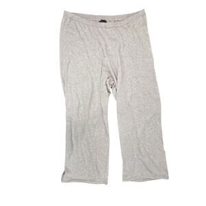 Eileen Fisher Organic Cotton Cropped Wide Leg Pant Oatmeal Peruvian Size Large